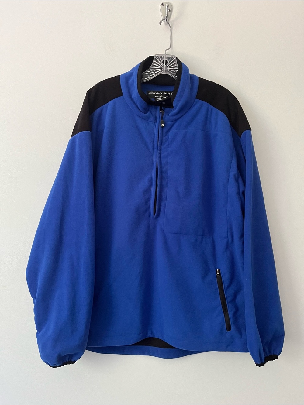Dryjoys FootJoy Fleece Pullover 1/4 Zip Golf Sweatshirt Blue Athletic Winter L
